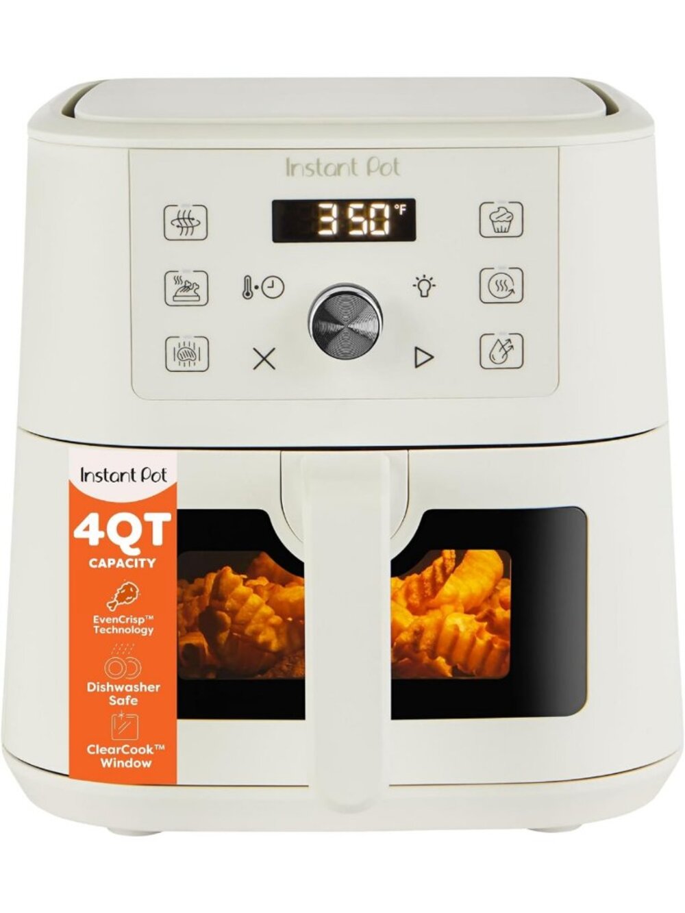 4Qt Mini Air Fryer 6-in-1 with Custom Programs - Air Fry, Broil, Roast